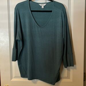 Market & Spruce turquoise 3/4 length sleeve top